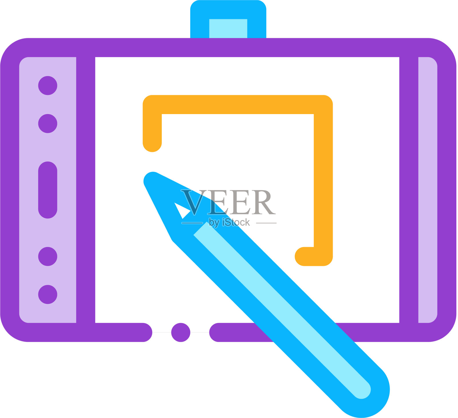 网站设计上的平板电脑图标大纲图标素材