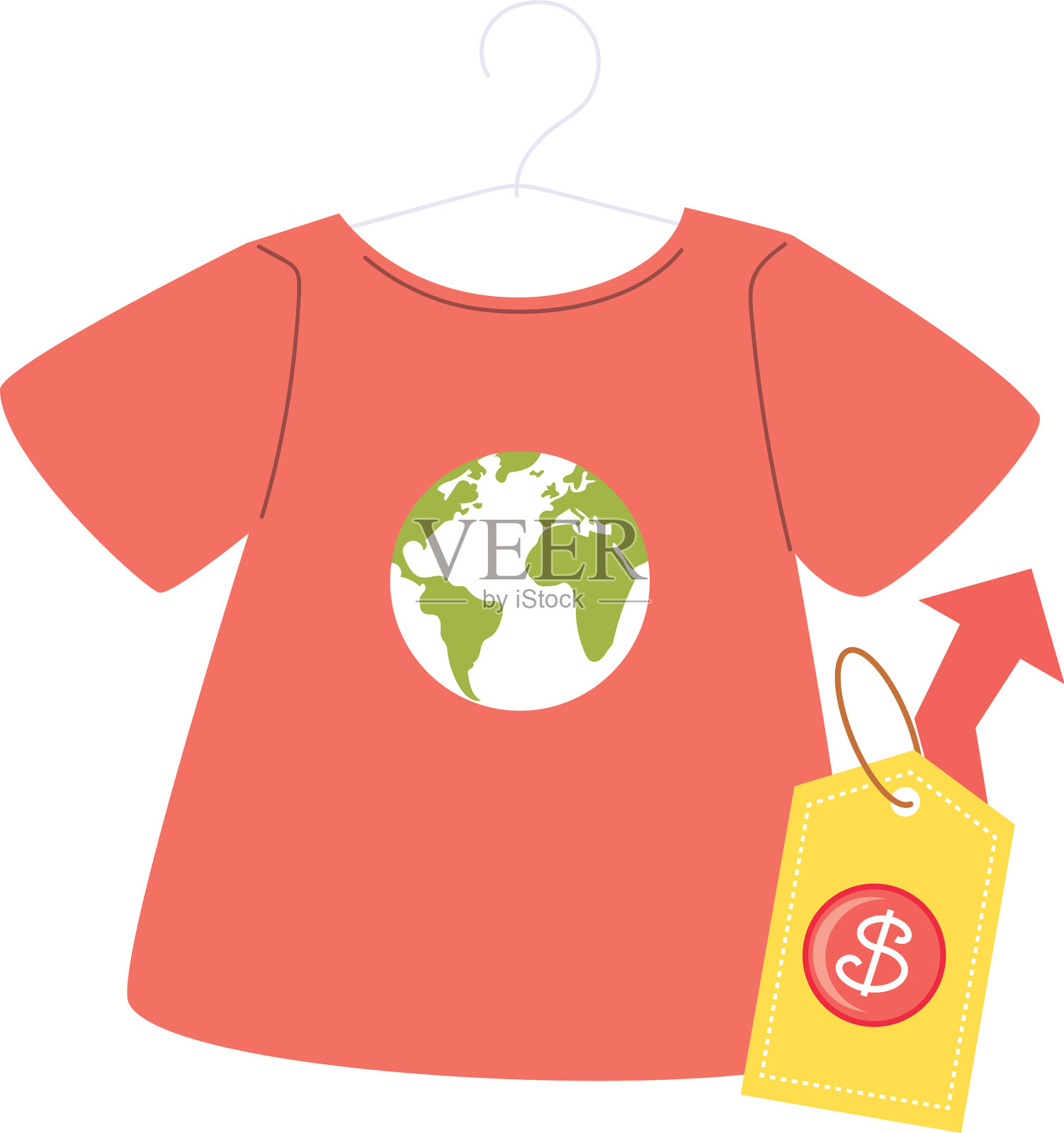 出售衬衫涨价插画图片素材