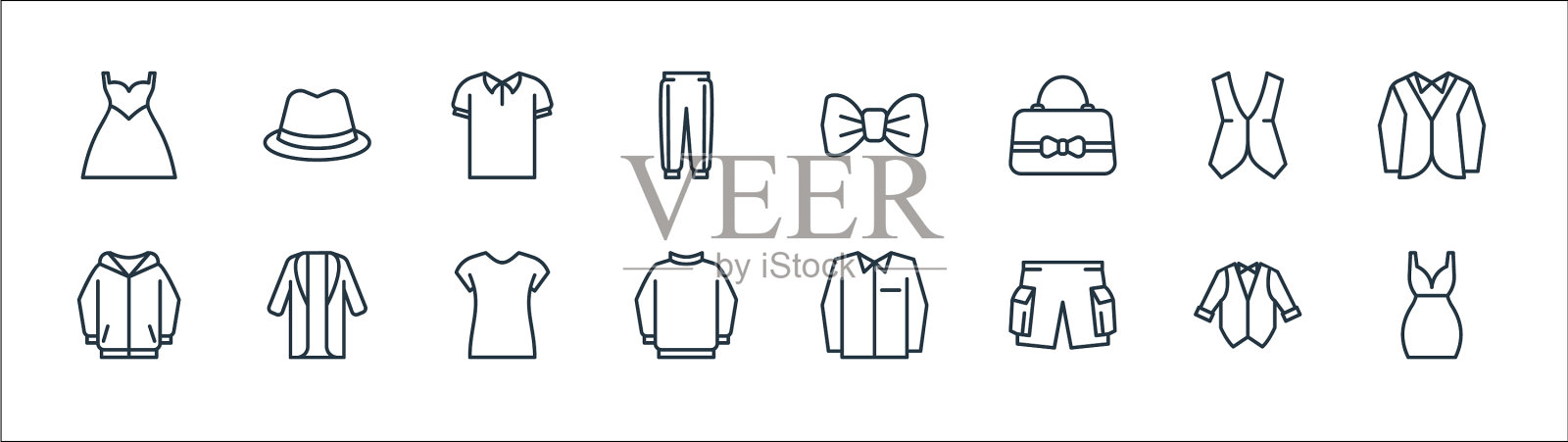 衣柜线图标线性集质量线集图标素材