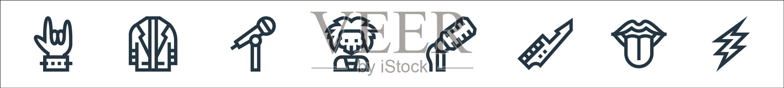 摇滚线图标线性设置质量线图标素材