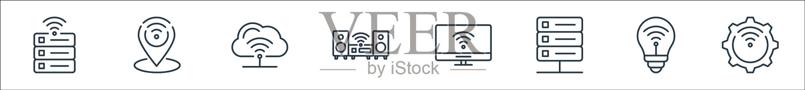 互联网事物线图标线性集质量图标素材