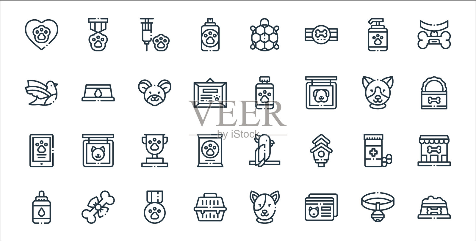 宠物线图标线性设置质量线设置等图标素材