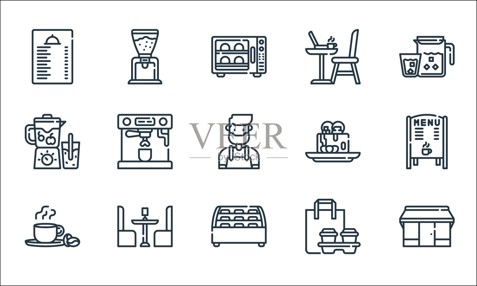 咖啡线图标线性设置质量线设置等图标素材