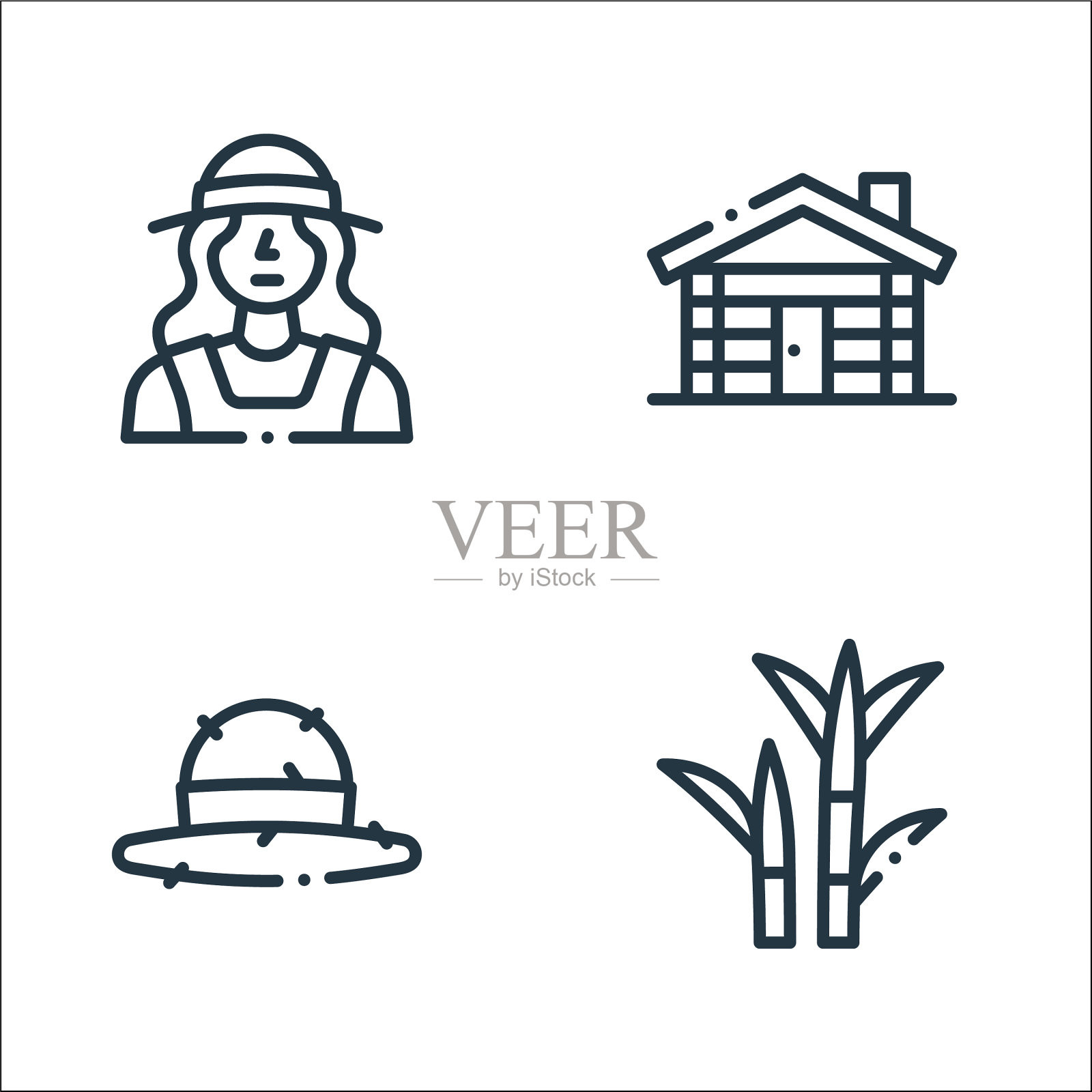 在村线图标线性设置质量线图标素材