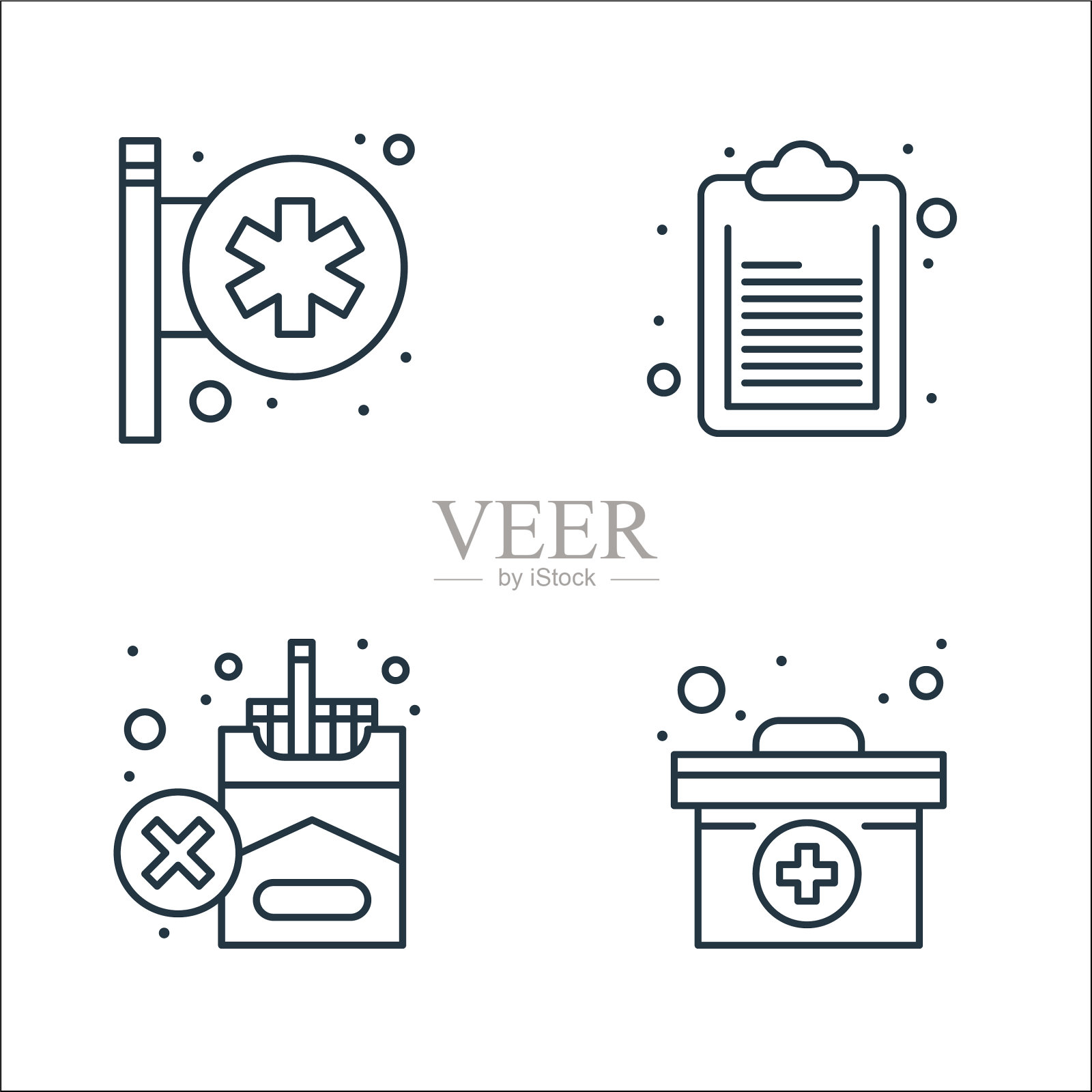 医疗物品线图标线性设置质量线图标素材