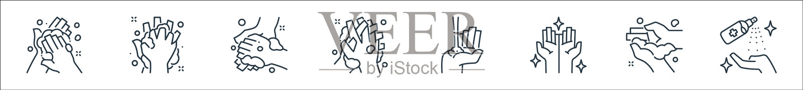 洗手线图标线性设置质量线图标素材