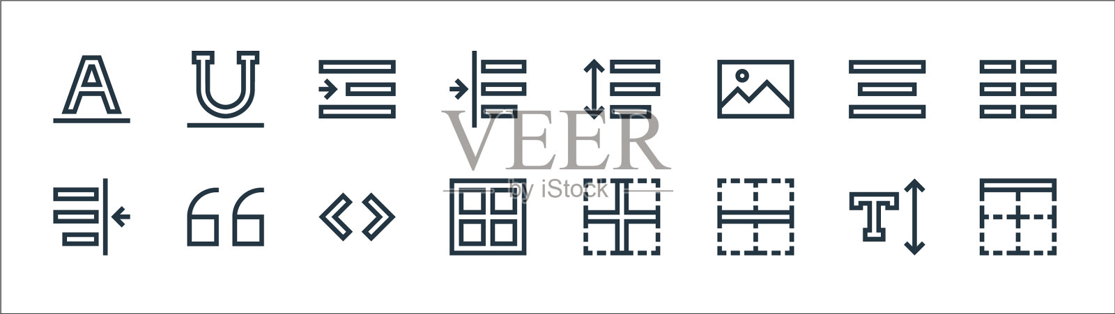 文本编辑器线图标线性设置质量线图标素材