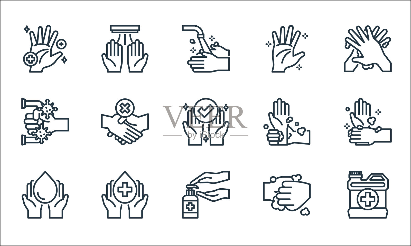 洗手线图标线性设置质量线设置图标素材