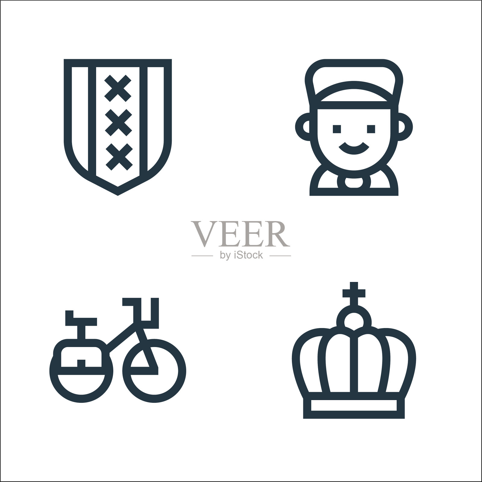 荷兰线图标线性集质量线集图标素材