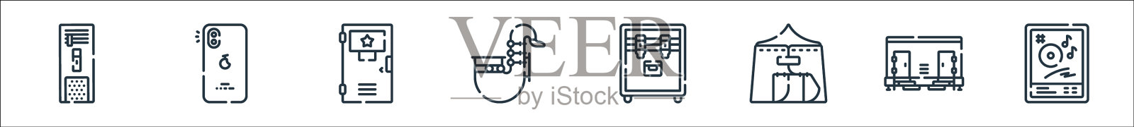 音乐节线图标线性设置质量线图标素材