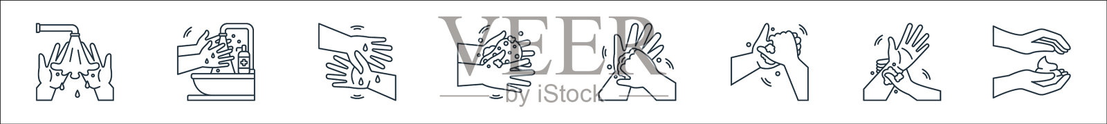 手洗线图标线性设置质量线图标素材