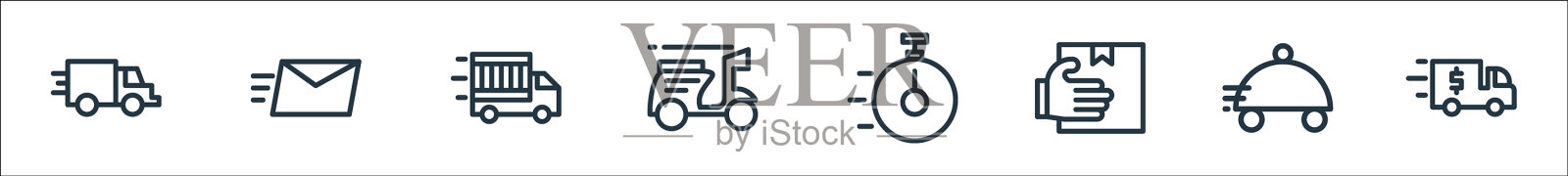 交付线图标线性集质量线集图标素材