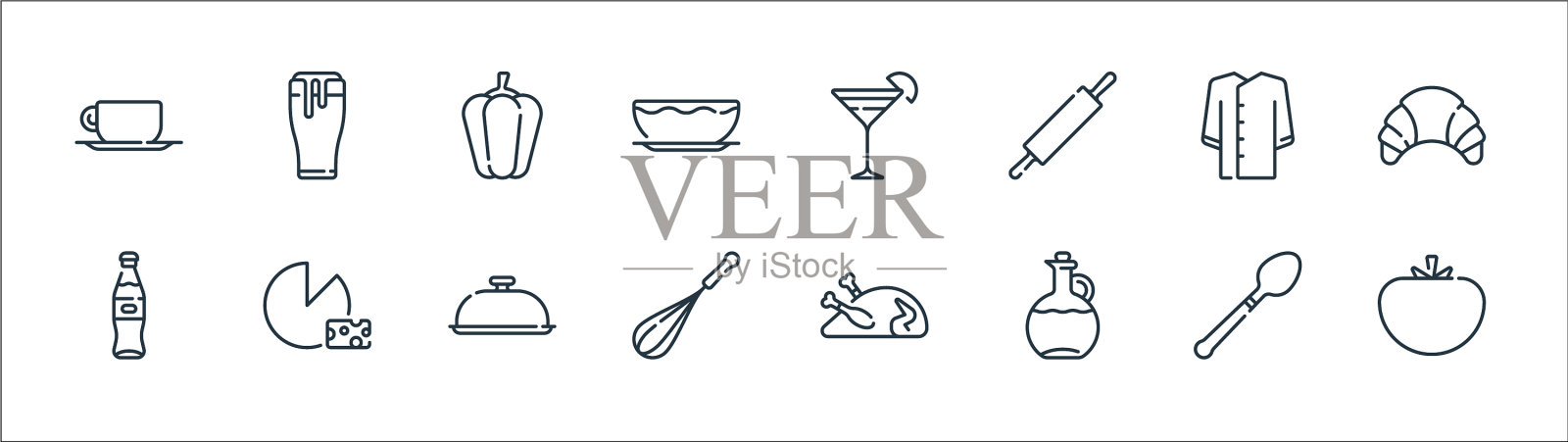 美食线图标线性设置质量线设置图标素材