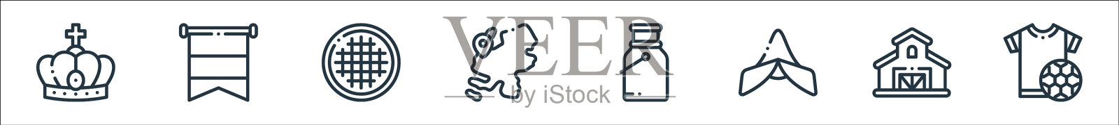 荷兰线图标线性集质量线集图标素材