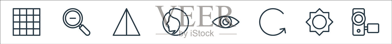 摄影线图标线性设置质量线图标素材