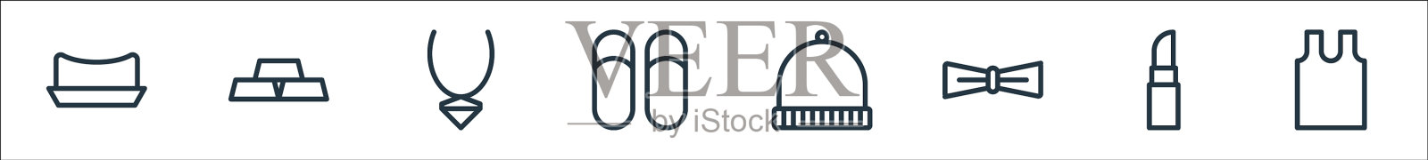 时尚线图标线性集质量线集图标素材