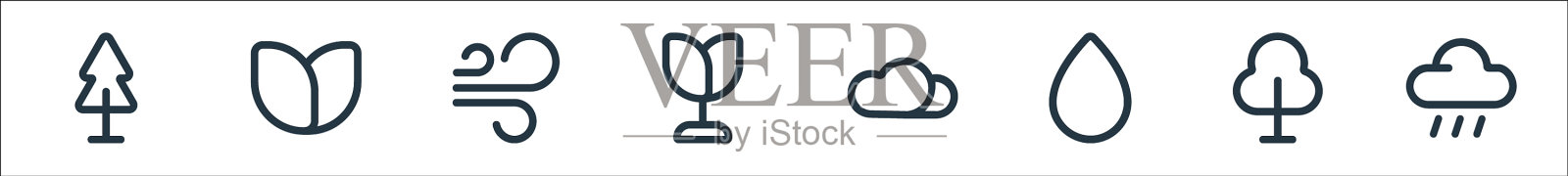 自然线图标线性集质量线集图标素材