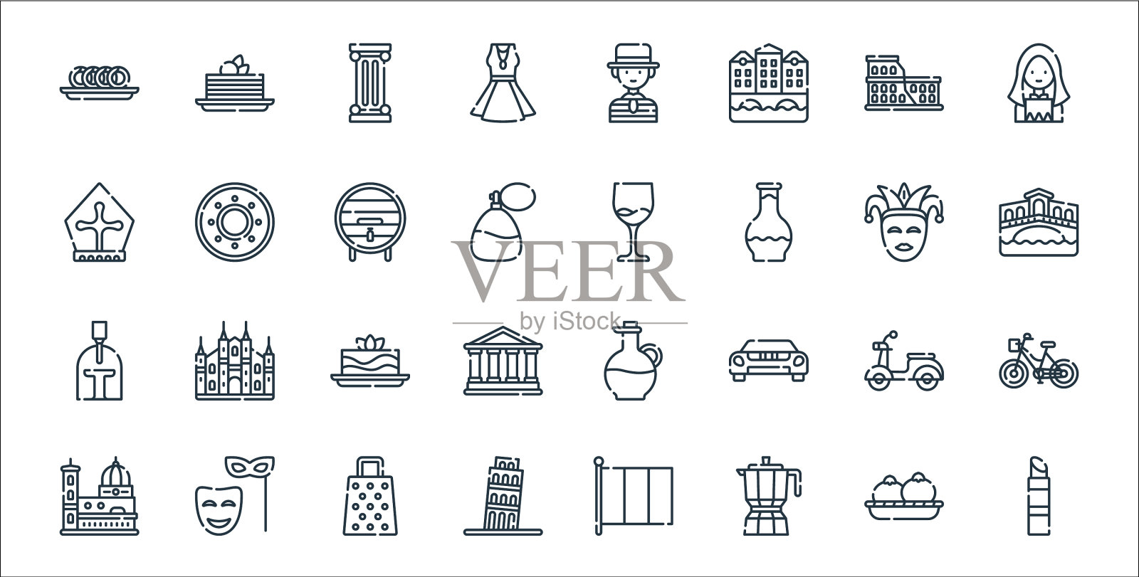 意大利线图标线集质量线集等图标素材