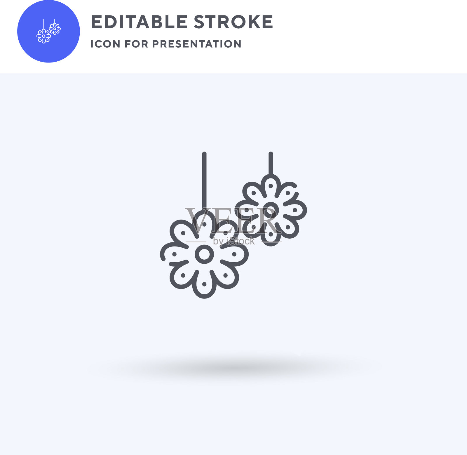 花环图标填充平面标志固体图标素材