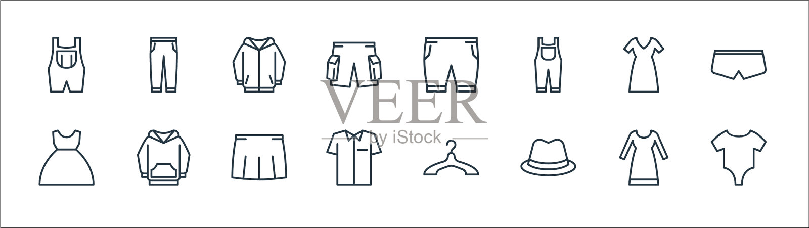 衣柜线图标线性集质量线集图标素材