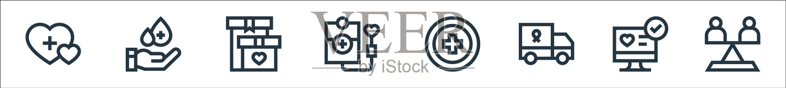 慈善线图标线设置质量线设置图标素材