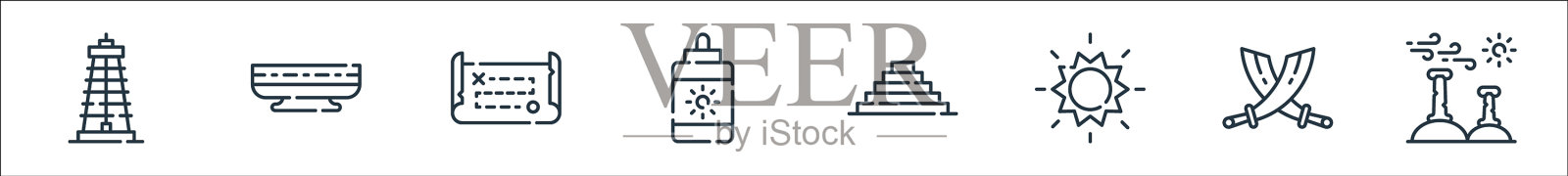 沙漠线图标线性集质量线集图标素材