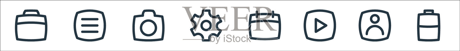 基本的UI线图标线性集质量线集图标素材