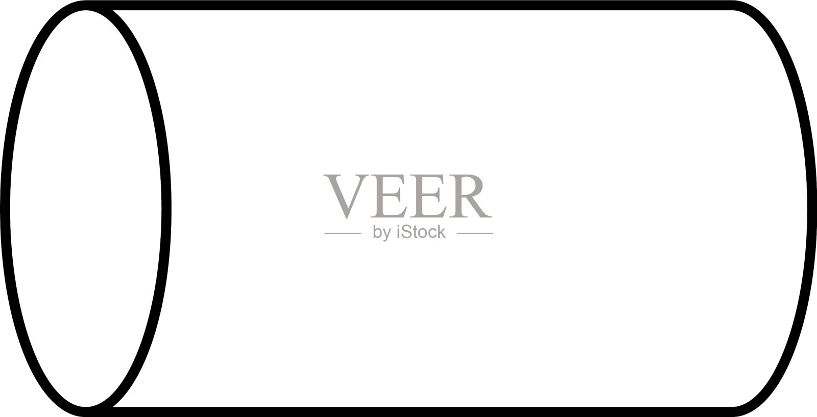 圆柱几何形状图标线条风格设计元素图片