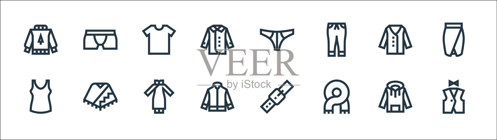 衣服线图标线性设置质量线设置图标素材