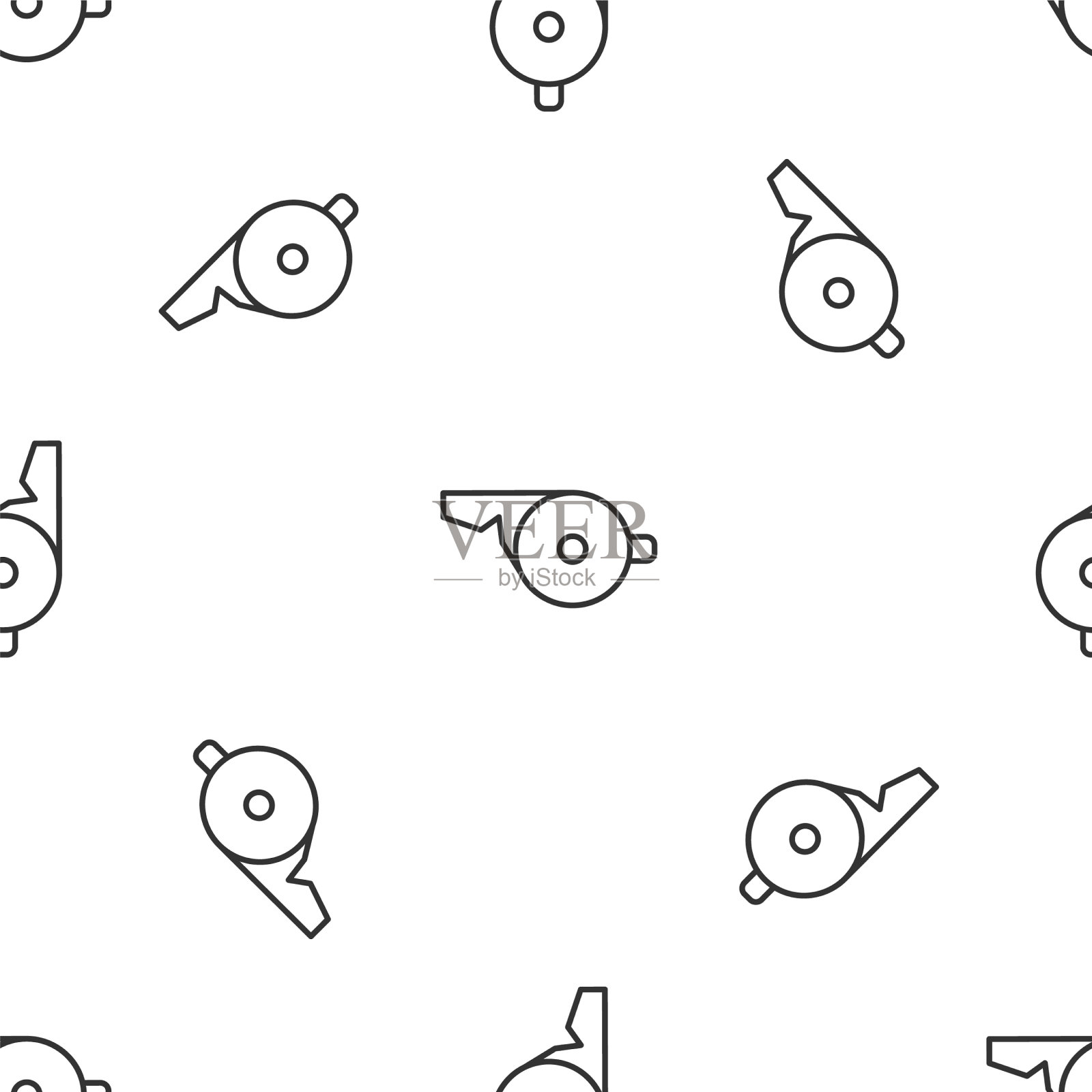 灰线哨子图标隔离无缝模式插画图片素材