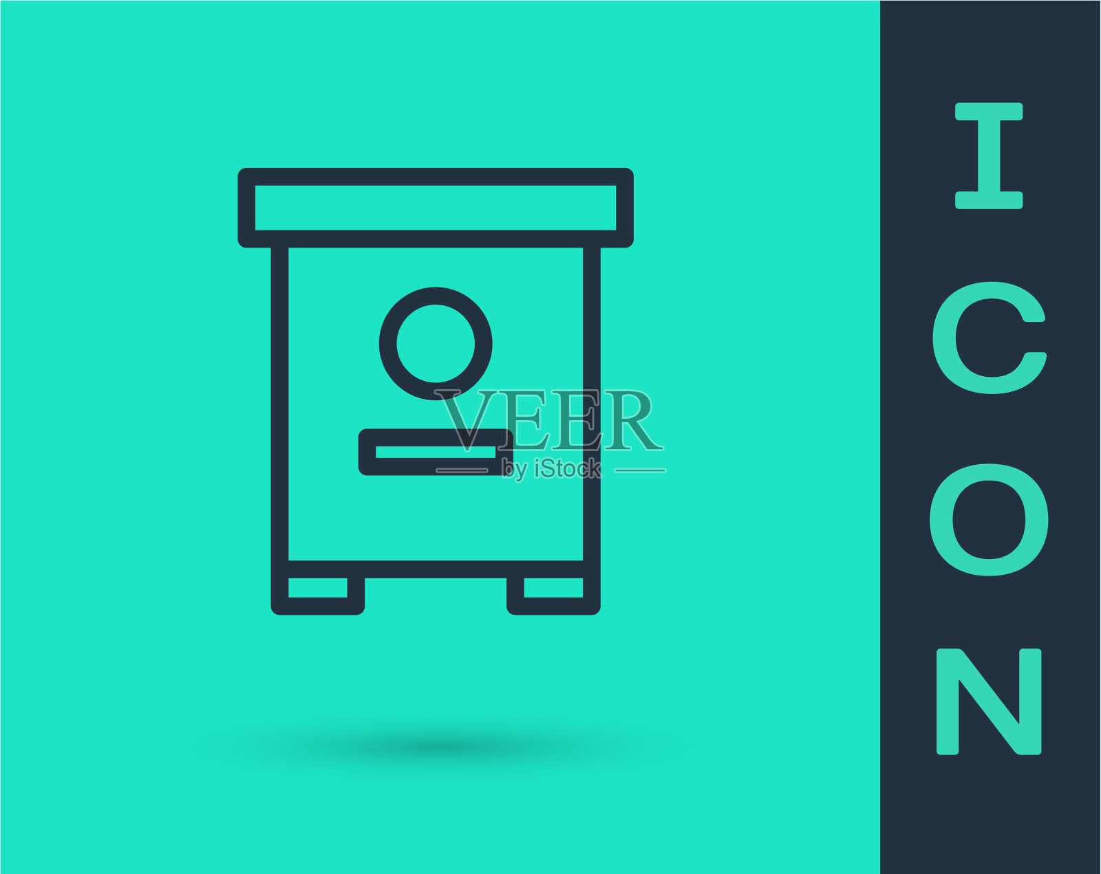 黑线蜂巢蜜蜂图标隔离在绿色图标素材