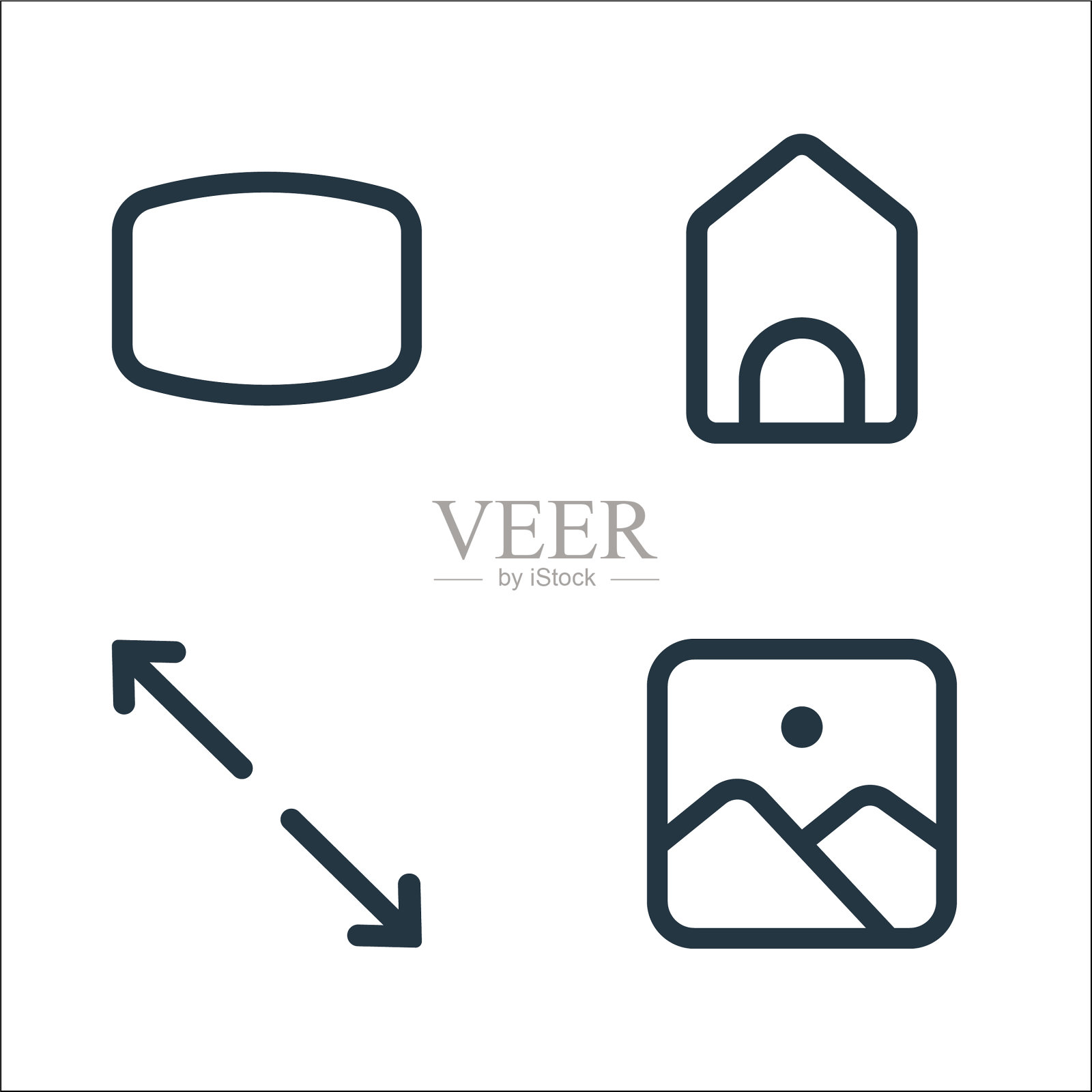 界面线图标线性集质量线集图标素材