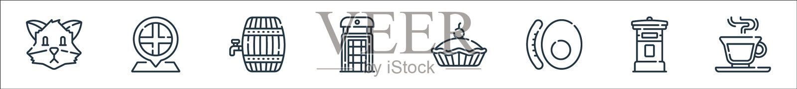 英格兰线图标线性集质量线集图标素材