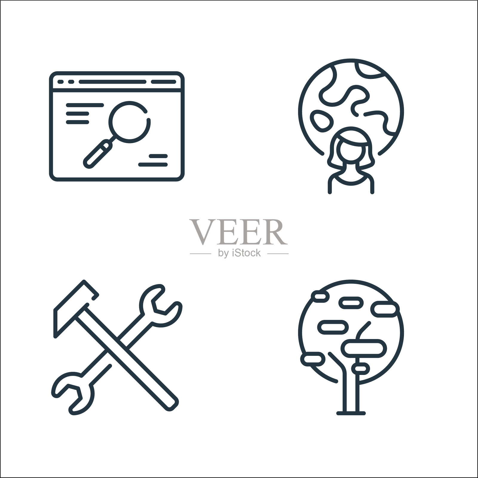 生活技能线图标线性设置质量线图标素材