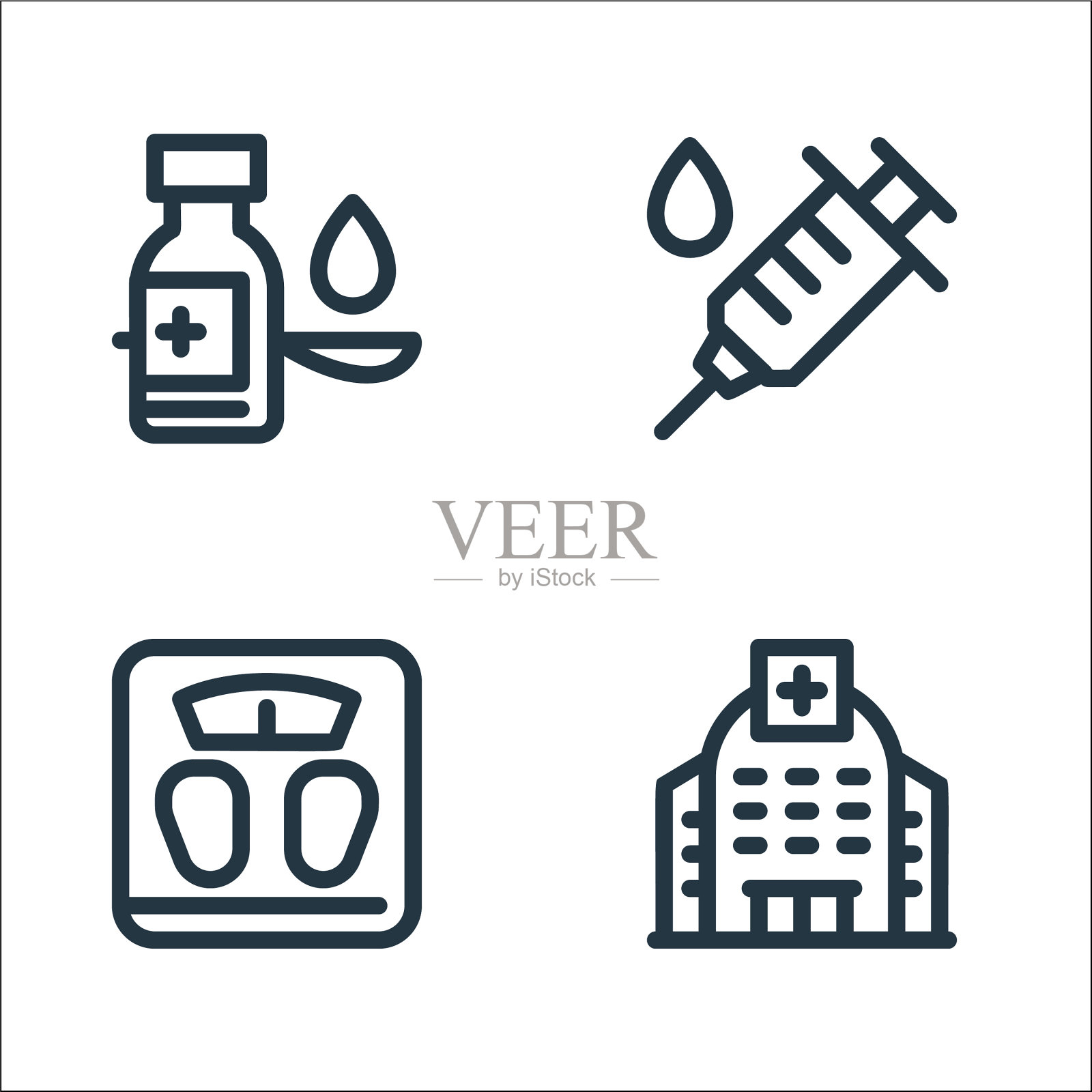 医疗工具线图标线性设置质量线图标素材