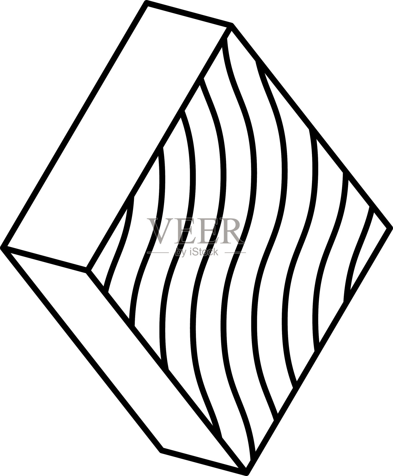 几何形状概念三维菱形与波浪设计元素图片