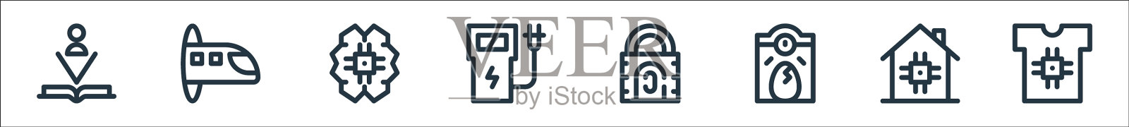 科技未来线图标线性集图标素材