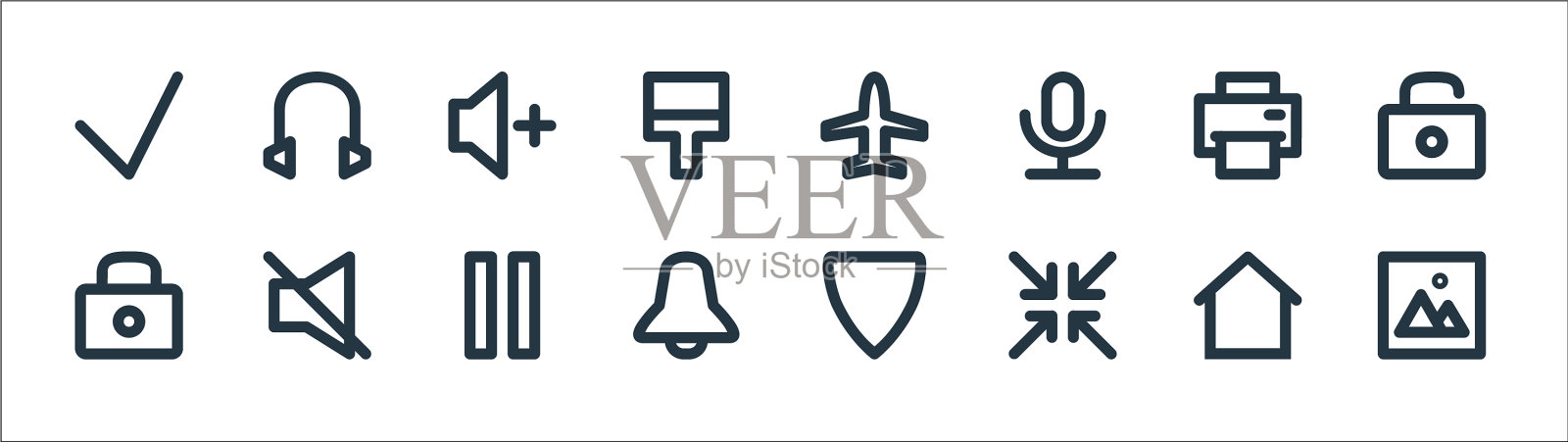 用户界面线图标线性设置质量线图标素材