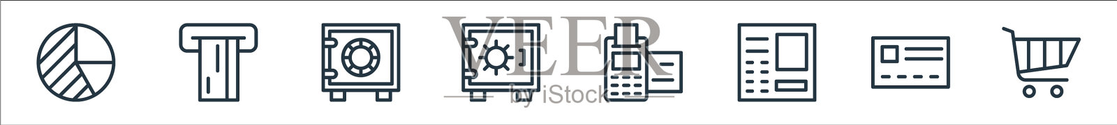 银行和金融线图标线性集质量图标素材