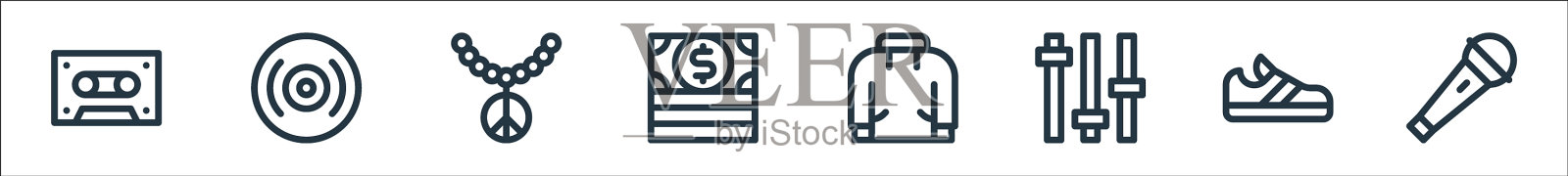 嘻哈线图标线性集质量线集图标素材