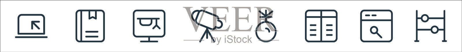 学校教育线图标线性设置质量图标素材