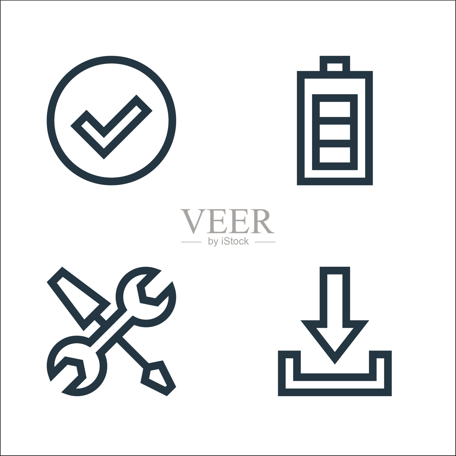 网页要点线图标线性设置质量线图标素材