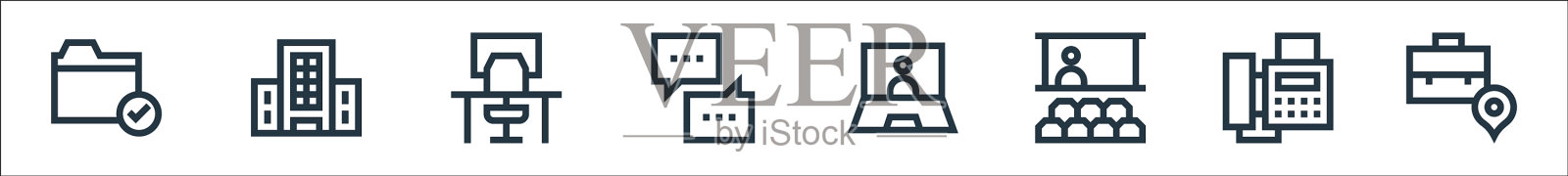 工作简历线图标线性集质量线集图标素材