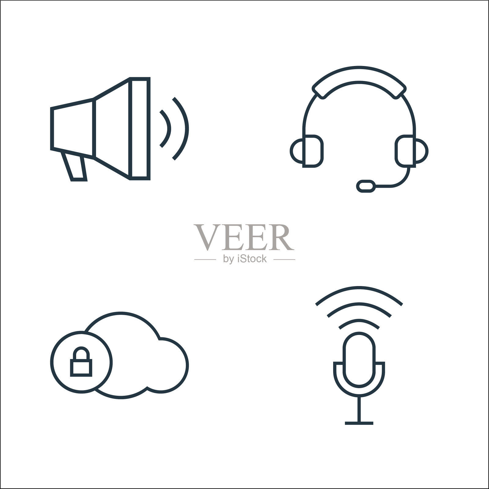 用户界面线图标线性设置质量线图标素材