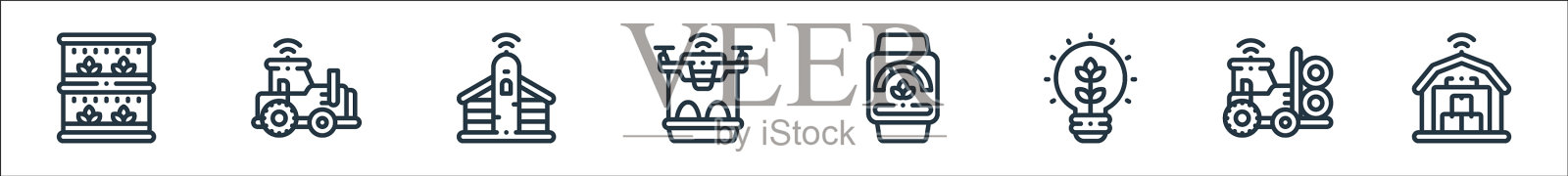 智能农场线图标线性设置质量线设置图标素材