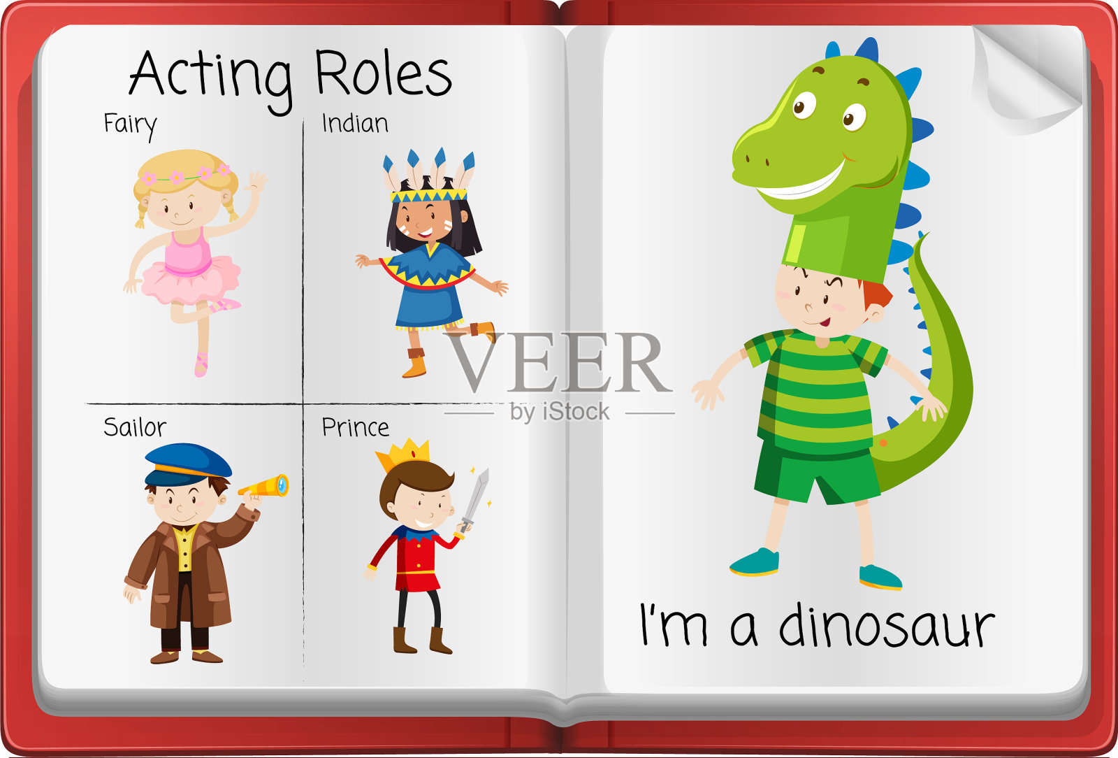 打开活动日记页插画图片素材