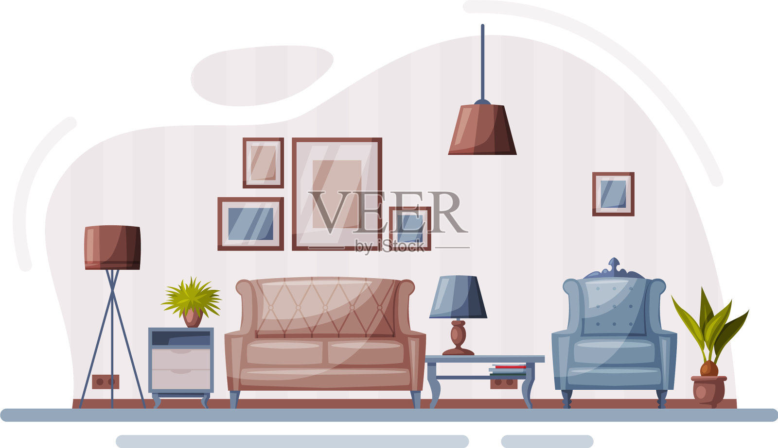 现代房间室内设计舒适的公寓设计元素图片