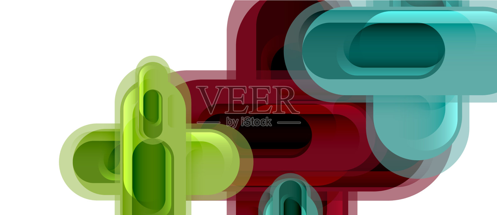 现代玻璃十字形抽象设计元素图片