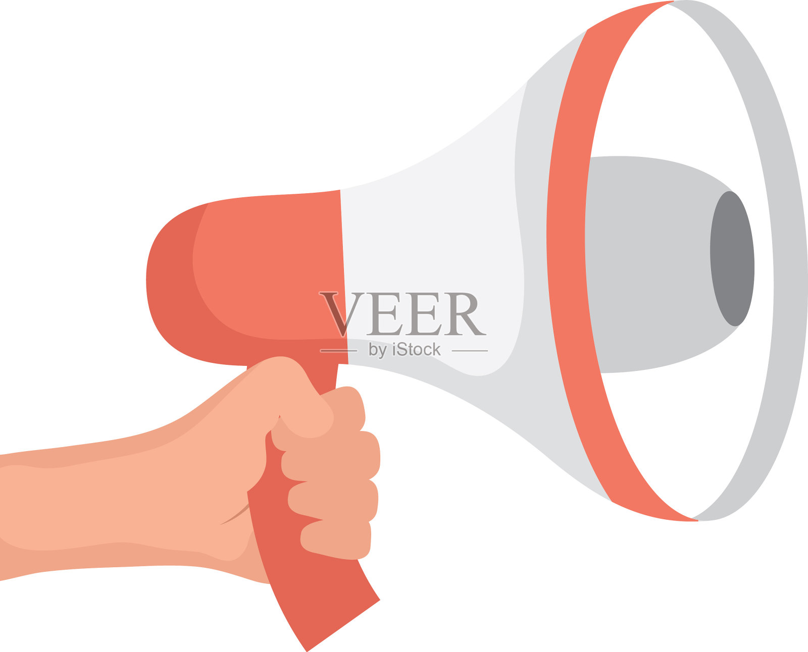 手用扩音器的声音装置隔离图标设计元素图片