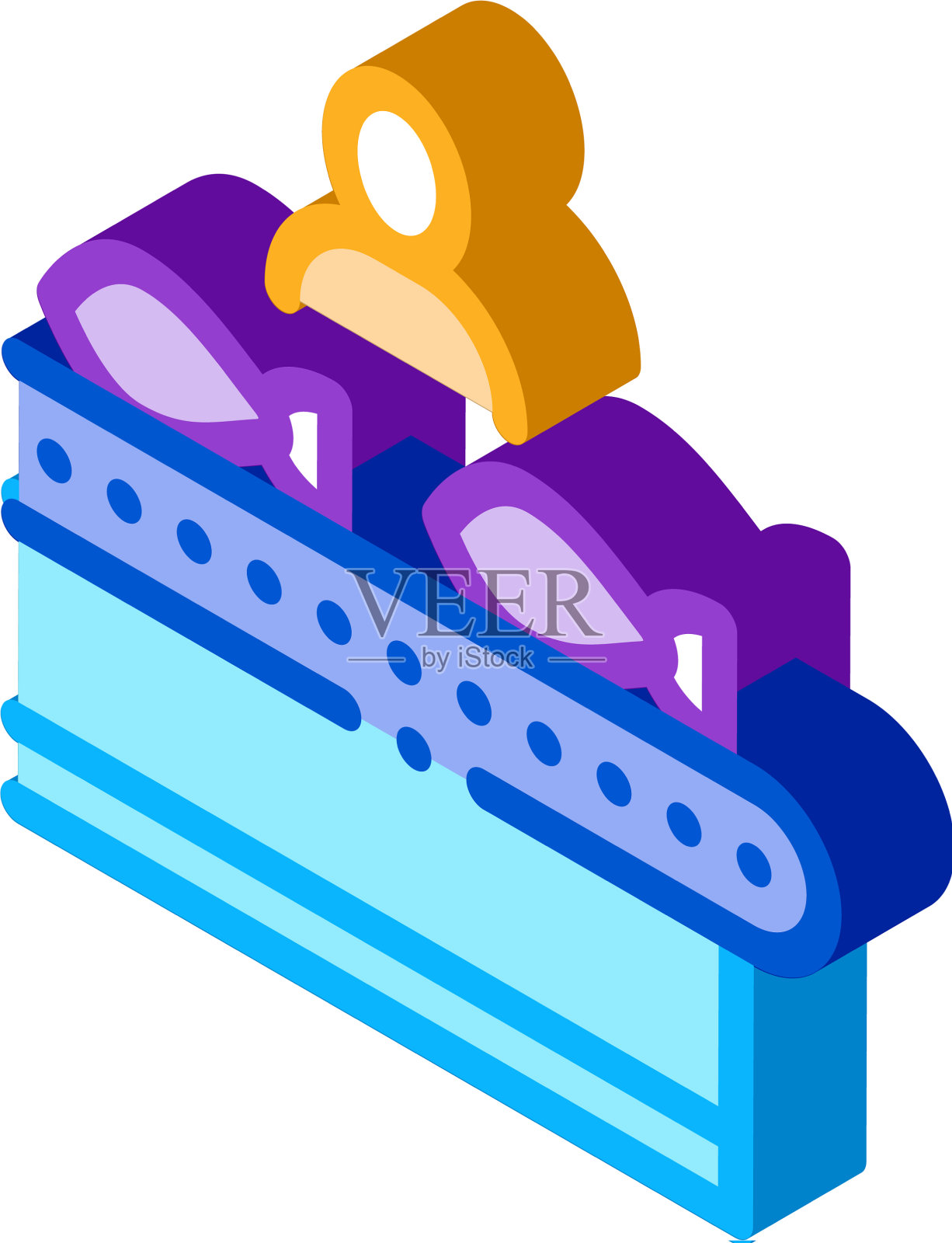 鱼厂工人等距图标设计元素图片